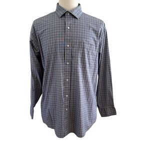 Tommy Hilfiger Men’s Long Sleeves Button Front Shirt Blue & White Size XL